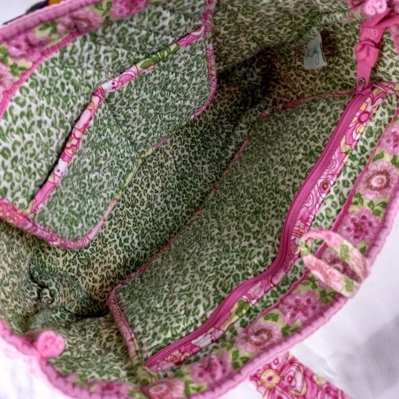VERA BRADLEY Pink Floral TOGGLE TOTE Cotton - Picture 7 of 8